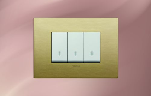 Vimar Arké Brushed Brass Light Switch Faceplate