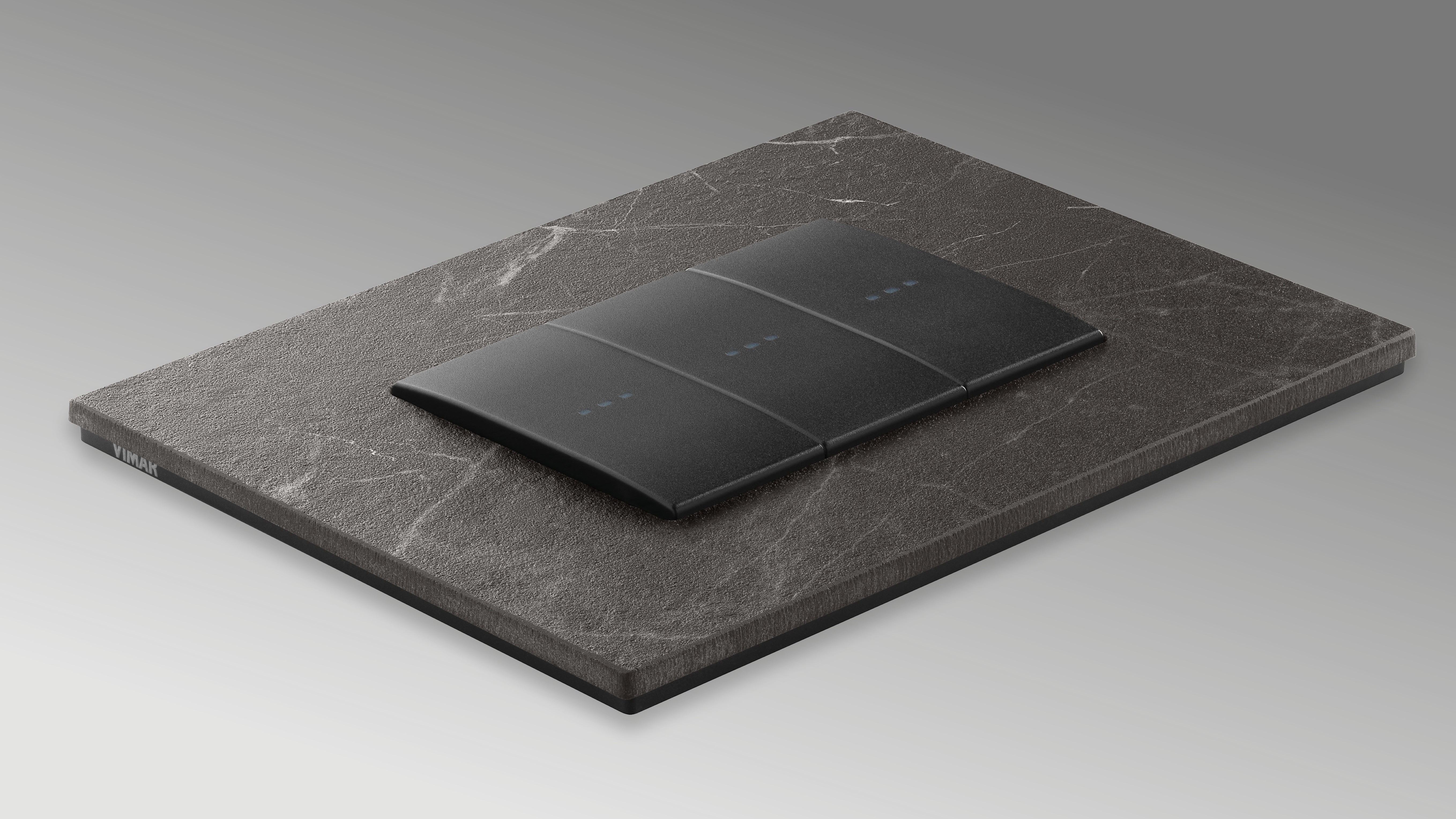 Vimar Black Marquina Stone Finish Light Switch