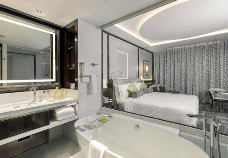 Designer light switches at the Mandarin Oriental Al Faisaliah hotel