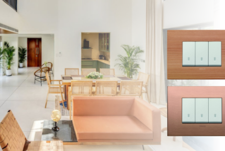 A luxury villa with unique vimar light switches enhances the overall feel and functionality of the accomodation.